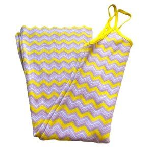 Knitted Yellow Purple Dress for Girl